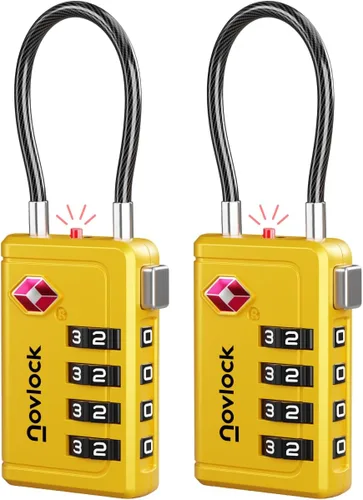 Miniatura 13 de Cerradura de equipaje aprobada por la TSA Indicador de inspección, combinación de 4 dígitos, aleación de zinc duradera para maletas, mochilas