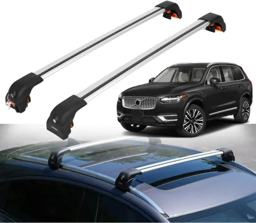 Miniatura 9 de ERKUL Barras transversales de techo para Volvo XC90 2016-2026 Barras transversales de aluminio con cerradura antirrobo para el techo Compatible