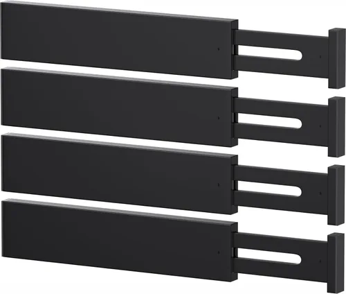 Miniatura 18 de Separadores de cajones de bambú, organizador de cajones de cocina ajustable de 17 a 22 pulgadas para ropa, paquete de 4 separadores de organización