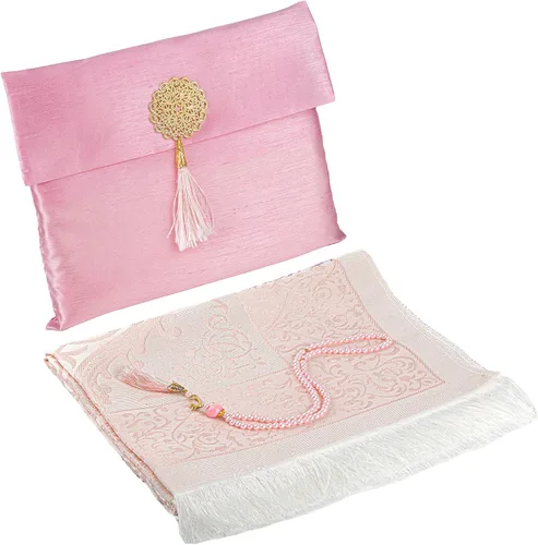 Miniatura 13 de Modefa Tapete de oración islámica, regalos musulmanes, alfombra fina de oración musulmana de viaje en bolsa de regalo de tafetán con cuentas Tasbih