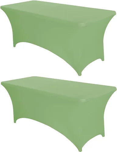 Miniatura 12 de PTC21B - Juego de 6 manteles elásticos de 6 pies, color negro, rectangular, ajustable, lavable, de elastano, para fiestas, bodas, cócteles