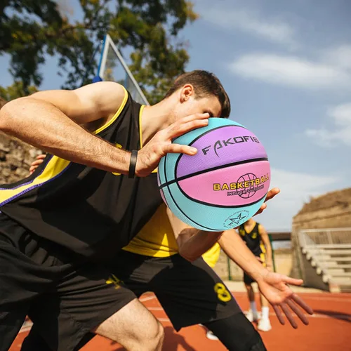 Miniatura 5 de Baloncesto para niños y niñas de 3/5 (22 pulgadas/27.5 pulgadas), baloncesto de goma de alta calidad para interiores y exteriores, para niños y Azul