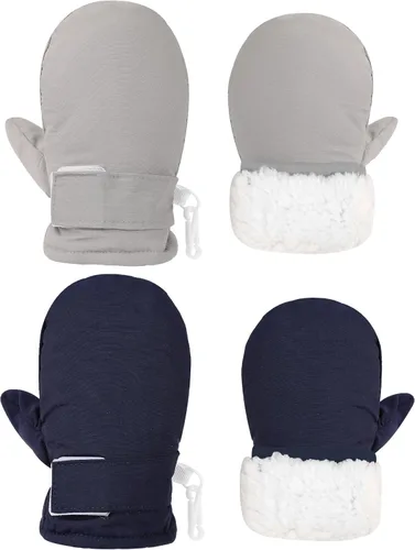 Urban Virgin Guantes de invierno para bebés y niños pequeños, con forro polar, cálidos, impermeables, guantes de nieve para niños y niñas