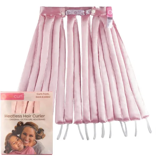 Miniatura 19 de Octocurl Diadema sin calor, rizadores de pelo para dormir, rizadores sin calor para cabello largo (algodón, rosa)