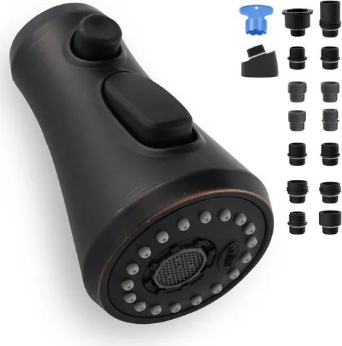 Miniatura 13 de Cabezal de Repuesto para Grifo de Cocina de 4 Funciones, Cabezal Rociador Universal Extraíble para Fregadero de Cocina con 15 Adaptadores Compatible