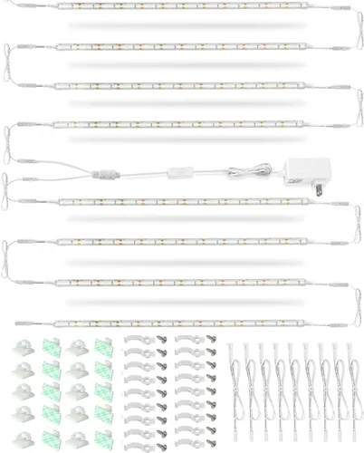 Iluminación para debajo del gabinete, (8) tiras de luz LED flexibles de 12 pulgadas, 20 W, 2000 lm, luz blanca diurna, luces LED duraderas para