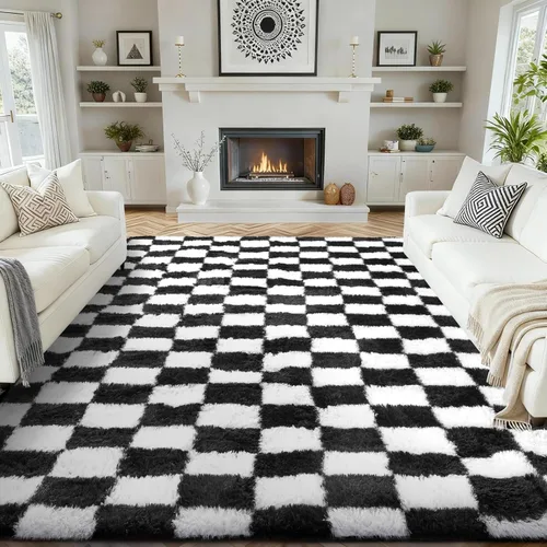 Miniatura 161 de Ophanie Alfombra Verde de Césped, Alfombras de Área para Dormitorio, Alfombra Shag Esponjosa de 4x6 pies, Suave Peluda Afelpada Linda para Niños 7