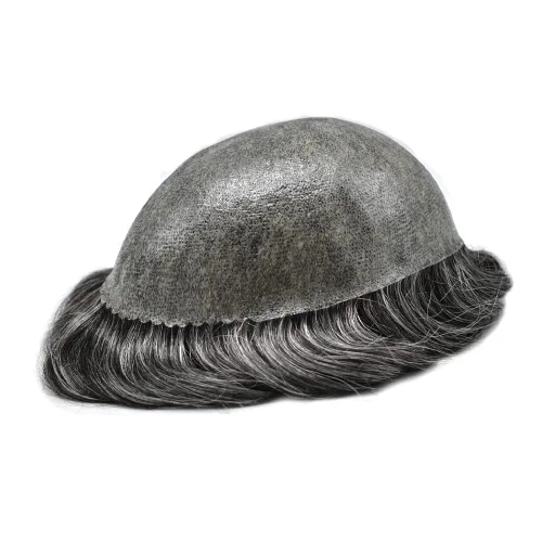 Miniatura 4 de Toupee - Sistema de reemplazo de piezas de cabello humano real para hombre, piezas de pelo de tupé, sistema de pelo de piel de polietileno