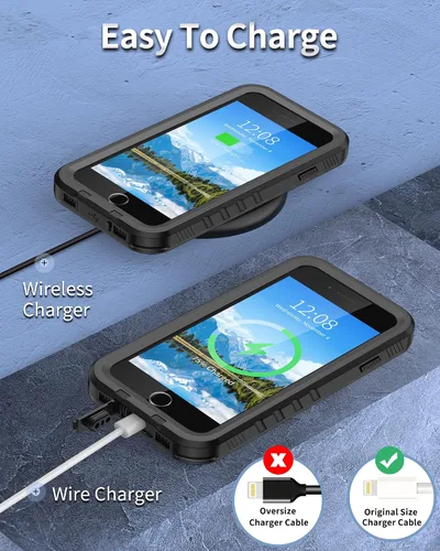 Miniatura 6 de SPORTLINK Funda impermeable para iPhone SE 3rd 2022/iPhone SE 2nd 2020/iPhone 7/8 - Con protector de pantalla integrado, funda impermeable de cuerpo