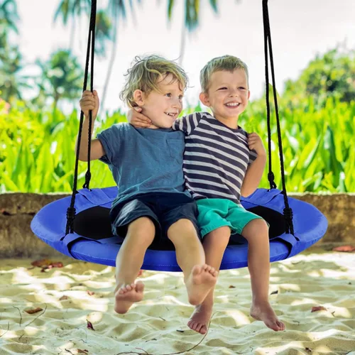 Miniatura 2 de Costzon - Platillo volador de 40 pulgadas, columpio seguro y resistente para niños de fácil montaje, cuerdas ajustables, ideal para el parque
