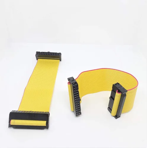 Miniatura 6 de Paquete de 2 conectores hembra IDC 2x13 26P 0.100 in 5.9 in 5.5 pulgadas, cable de cinta plano amarillo, filas dobles 26 pines 0.1" paso FC F/F