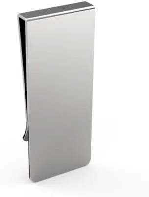 Miniatura 3 de Executive Gift Shoppe Clip de dinero plegable francés de plata pulida con grabado personalizado