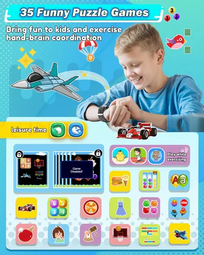 Miniatura 4 de Sueseip Reloj para Niños Juguetes para Niños de 6 a 8 años, pantalla táctil HD, doble cámara, reloj inteligente para niños de 5 a 7 años, juguetes