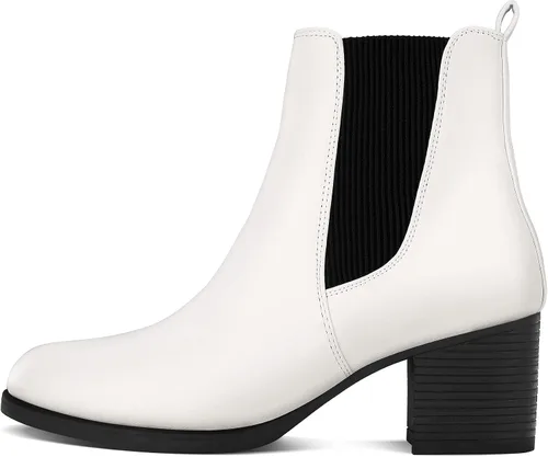 Miniatura 8 de COASIS Botas Chelsea de tacón grueso para mujer botines de tobillo con laterales elásticos