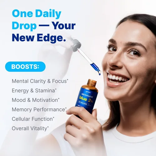 Miniatura 4 de Supreme Methylene Blue Gotas 2% (grado USP) Suplementos cerebrales para combustible de memoria y concentración Probado por terceros y pureza
