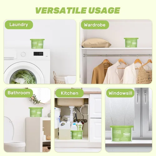 Miniatura 5 de CLEVAST Cajas absorbentes de humedad, paquete de 6, deshumidificador de 12 onzas para armario y baño, absorbente de humedad para armario