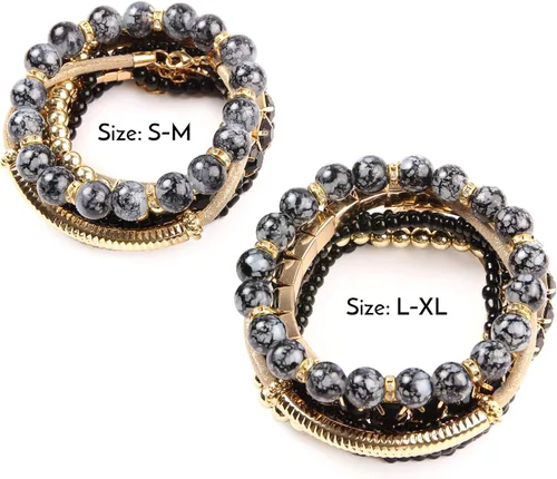 Miniatura 5 de RIAH Fashion - Pulseras apilables con cuentas de varios colores, pulseras para usar en capas