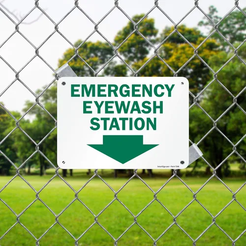 Miniatura 2 de SmartSign - S-1441-PL-10 Letrero "Estación de lavado de ojos de emergencia" con flecha hacia abajo Plástico de 7 x 10 pulgadas de plástico de 10 x