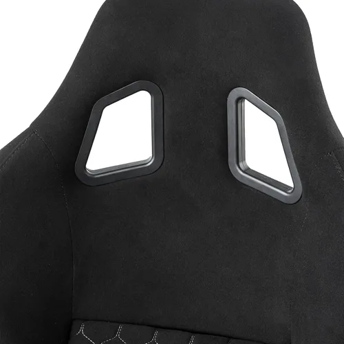 Miniatura 4 de Tamaño L Pieza De Asiento De Carreras Con Respaldo De Fibra De Vidrio Fuerte Universal Para Coches Tela Negra Costura De Diamante Blanca Con