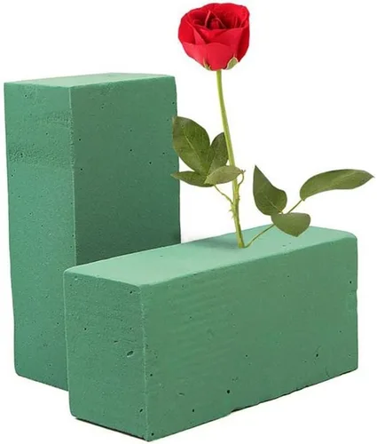 2 paquetes de bloques de espuma floral para arreglos de flores frescas y artificiales, bloque de espuma de poliestireno verde para bodas, pasillos