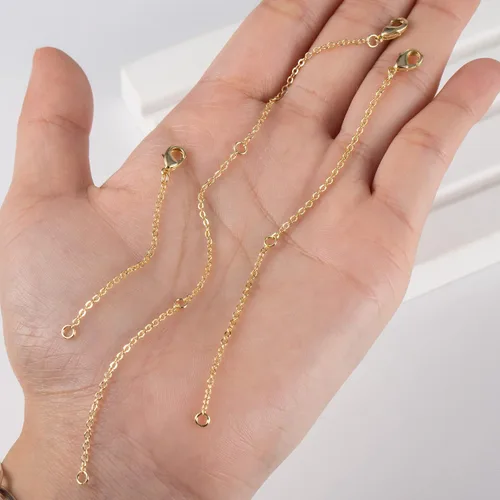 Miniatura 7 de Extensores de collar de oro, extensores de cadena de oro de 14 quilates con cierre de langosta, cadenas de extensión de collar, pulsera y tobillera