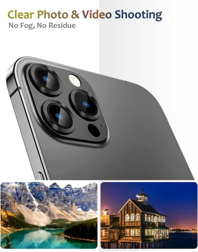 Miniatura 7 de Protector de lente de cámara de metal compatible con iPhone 13 Pro Max/iPhone 13 Pro Cubierta de cámara de metal Protector de pantalla de vidrio
