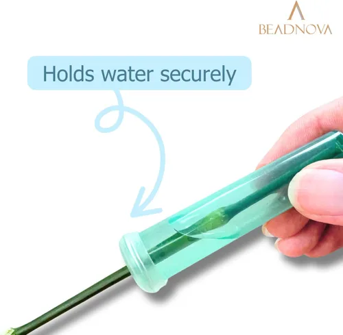 Miniatura 5 de BEADNOVA Tubos de agua florales de plástico de 2.8 pulgadas para viales de flores florales con tapas para decoración de arreglos florales