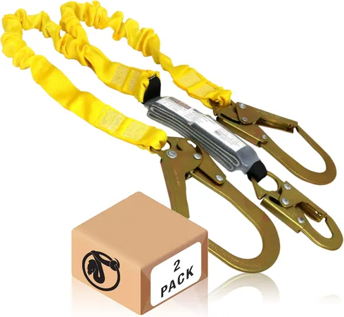 Miniatura 12 de KwikSafety - Charlotte, NC - Python [Amortiguador externo] Cordón de seguridad de doble pierna de 6 pies OSHA ANSI Equipo de retención de protección