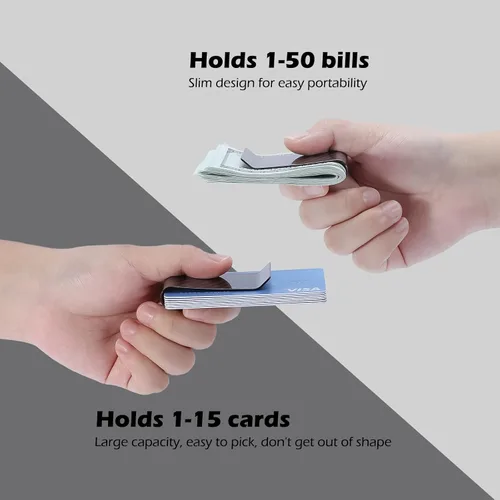 Miniatura 3 de Travelambo Cartera de bolsillo frontal con clip de fibra de carbono para dinero, cartera minimalista delgada para tarjetas de crédito