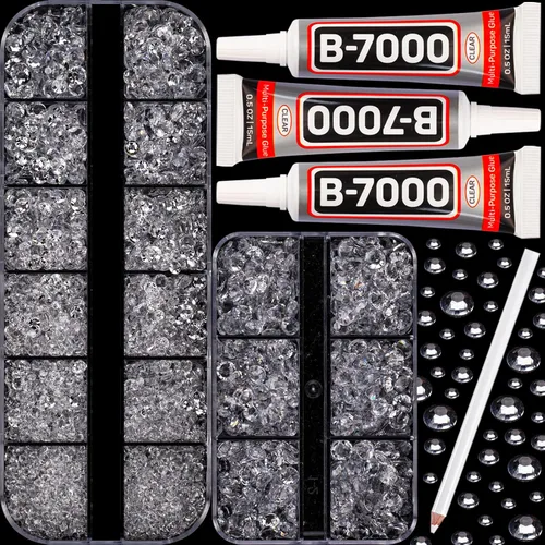 Miniatura 27 de Pegamento para Gemas b7000 con 7500 Piezas de Diamantes de Imitación Rojos para Manualidades, Ropa, Tela, Cristales de Parte Plana para Zapatos
