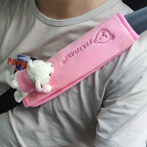 Miniatura 11 de Tianmei 2 piezas con diseño de muñeca de dibujos animados linda para funda de cinturón de seguridad de coche, almohadilla para la correa del hombro