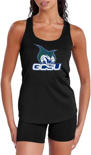 Miniatura 12 de Camiseta deportiva sin mangas oficial de NCAA Collegiate para mujer, con espalda cruzada, colección con logotipo primario