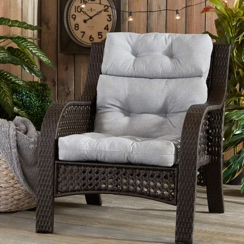 Miniatura 2 de South Pine Porch Cojín para silla de respaldo alto para exteriores, gris jaspeado