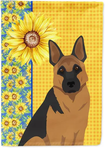 Miniatura 135 de Caroline's Treasures WDK5331CHF - Bandera de verano con diseño de girasoles rojos y blancos, manga grande, para porche, para colgar en la pared