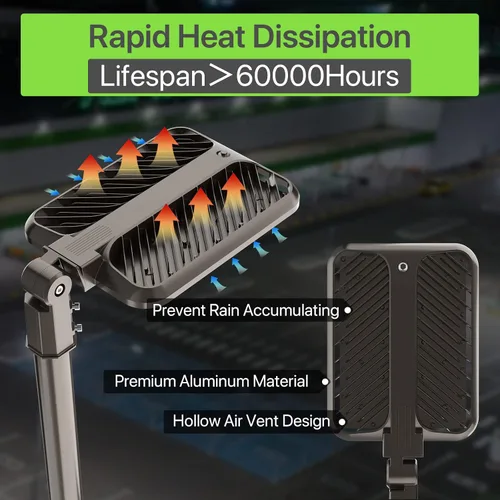 Miniatura 4 de Glitgate Luz LED de estacionamiento de 300 W, 45000 lm, 5000 K, ajustable, deslizante, montaje en luces de calle con fotocélula del atardecer al