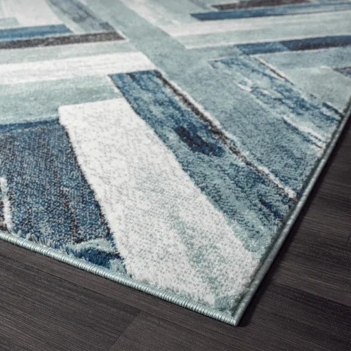 Miniatura 8 de LUXE WEAVERS Alfombra abstracta moderna de madera geométrica azul 2x3