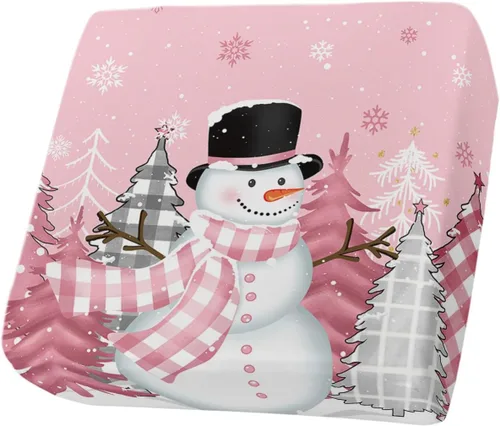 Miniatura 8 de Fundas de cojín elásticas para sofá de Navidad, diseño de muñeco de nieve, seccional/individual/en forma de L, protector de muebles con parte