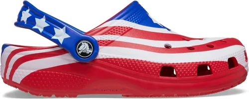 Miniatura 6 de Crocs Zuecos clásicos unisex con la bandera estadounidense para niños (bebé/niño pequeño/niño grande)
