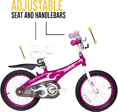 Miniatura 3 de Mobo Mobo Childrens-Road-Bicycles Lite Bike w/Training Wheels. 16” Bicycle for 4-6 Years Olds Fucsia