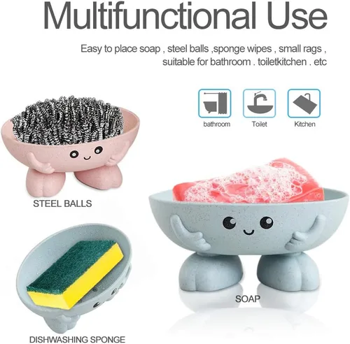 Miniatura 3 de Jabonera, bonita jabonera, creativa y encantadora bandeja de jabón para ducha, baño, cocina, encimera, color azul