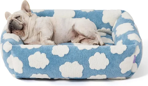 Miniatura 18 de LE SURE Bonita cama para perros y gatos pequeños, camas lavables para cachorros, acogedor sofá ortopédico rectangular para mascotas con felpa
