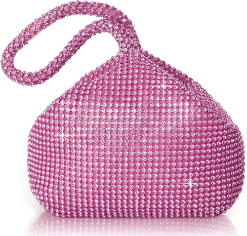 Miniatura 13 de BABEYOND - Bolso de mano con diamantes de imitación para mujer, con diseño brillante de triángulo, para fiesta de los años 1920, graduación, boda