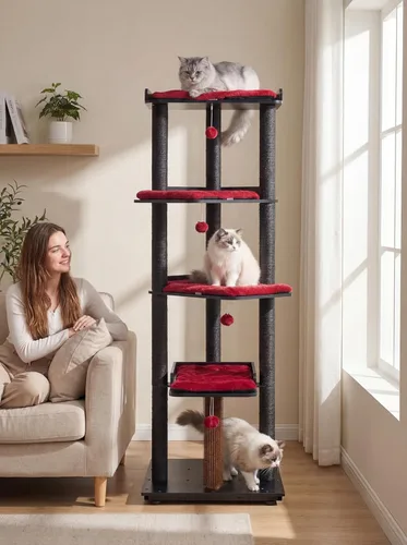 Miniatura 2 de FourFurPets Árbol para gatos resistente, árbol de gato de 67.7 pulgadas para gatos de interior grande y adulto, torre moderna para gatos grandes