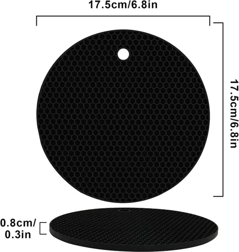 Miniatura 8 de Paquete de 4 salvamanteles de silicona para ollas y sartenes calientes, soportes para ollas, alfombrillas de silicona antideslizantes y resistentes