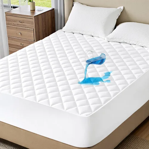 Miniatura 9 de Bedsure Protector de colchón impermeable tamaño individual, cubrecolchón acolchado con bolsillo profundo de hasta 22 pulgadas, funda de cama suave