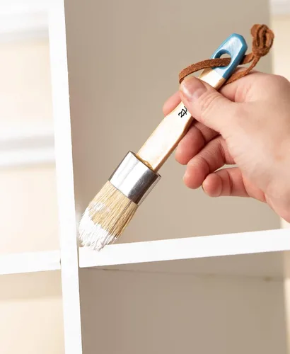 Miniatura 5 de DIYARTZ Pincel de tiza y cera (juego de 3) para proyectos de encerado y pintura, cerdas de jabalí 100% naturales, asas ergonómicas, desprendimiento