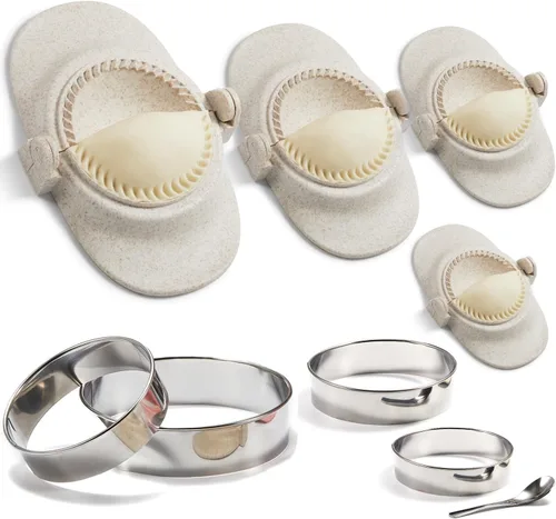 Miniatura 10 de Prensa para Hacer Empanadas de 6 Pulgadas, Juego Extra Grande de Fabricante de Dumplings con Cortador de Masa, Juego de Moldes para Dumplings