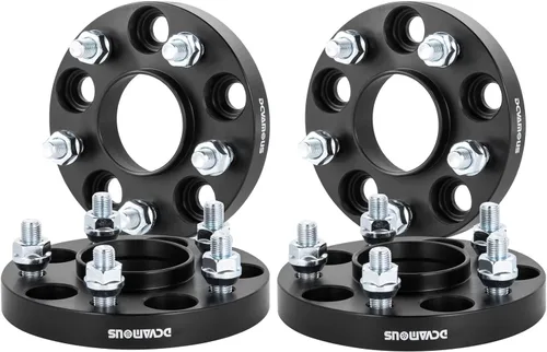 Miniatura 10 de 4 piezas de espaciadores de rueda centrados en el cubo negro 5x120 de 1 pulgada con pernos 14x1.5 de 66.9 de diámetro interior compatibles con Chevy