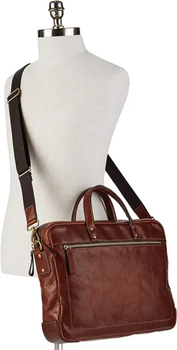 Miniatura 6 de Fossil Haskell - Maletín de cuero o tela para hombre Coñac