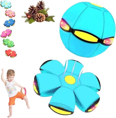 Bola mágica que rebota, platillo volador mágico, juguete de doble forma libremente intercambiable con 6 luces, interacción entre padres e hijos,